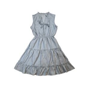 NWT, Cupshe Size XS Light Blue Ruffle Tiered Sleeveless Dress Boho